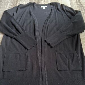 Nine West Black Open Front Cardigan